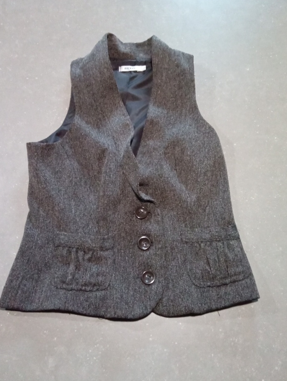 Ricki's Dark Gray Womens Size 4.Tailored Vest with Button Front